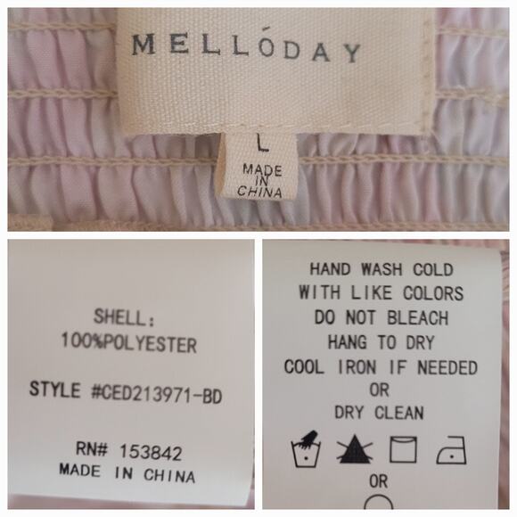 Melloday Sleeveless Pastel Watercolor Tiered Maxi Dress Spring Pockets Sz L NWOT - Picture 5 of 8
